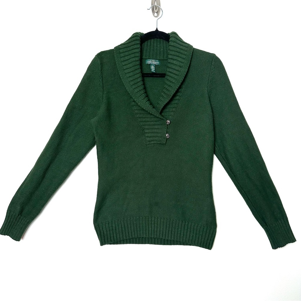 Lauren Ralph Lauren Green V-Neck Sweater